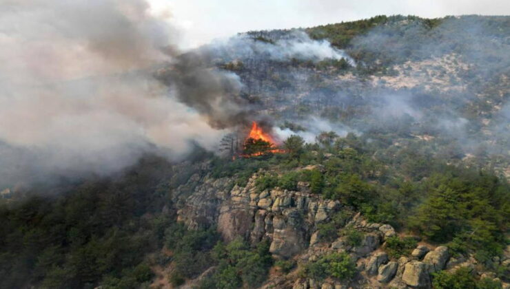 10 kişinin şehit olduğu yangın bölgesi havadan görüntülendi