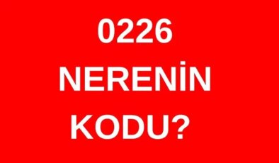 226 hangi şehrin alan kodu? 0226 nerenin telefon kodu?