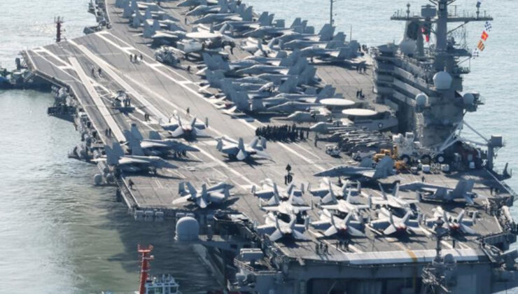 ABD’nin dev uçak gemisi Arap Denizi’nde: İran’a çok yakın bir noktada görüntülendi