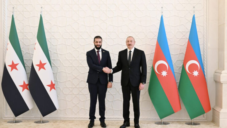 Ahmed Şara, Azerbaycan Cumhurbaşkanı İlham Aliyev ile görüştü