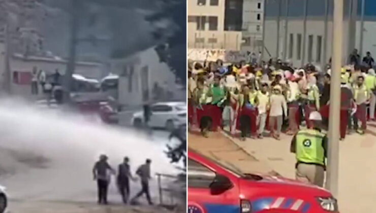 Akkuyu Nükleer Santrali inşaatında haklarını isteyen işçilere çok sert müdahale