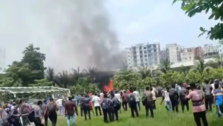 Bangladeş’te savaş uçağı üniversite kampüsüne düştü!