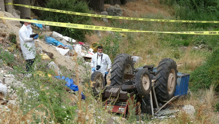 Burdur’da dereye devrilen traktörün sürücüsü öldü