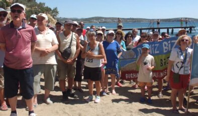 Burhaniye’de yurttaşlardan kıyı işgaline karşı eylem: ‘İçmeler sahilinde otel istemiyoruz’