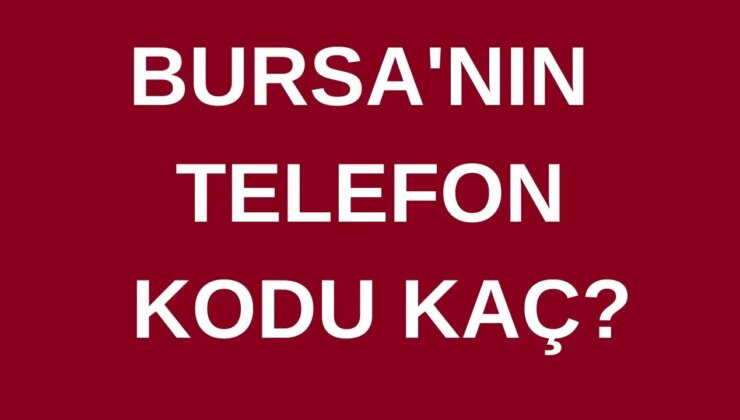 Bursa’nın telefon kodu kaç? Bursa’nın alan kodu kaç?
