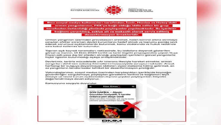 DMM’den orman yangınlarıyla ilgili açıklama