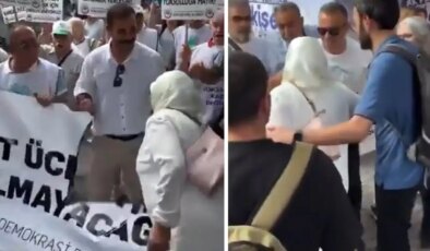 Emeklilerin açtığı ‘Sefalet ücretine teslim olmayacağız!’ pankartına saldırı!