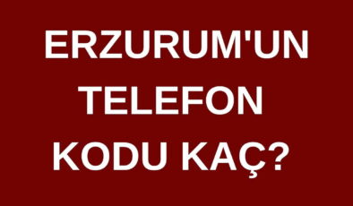 Erzurum’un telefon kodu kaç? Erzurum’un alan kodu kaç?