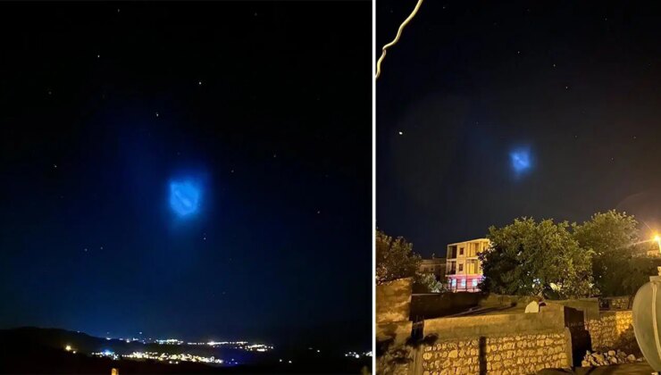 Esrarengiz görüntüye anlam verilemedi… Birçok ilde parlak mavi bir ışık kümesi görüldü!