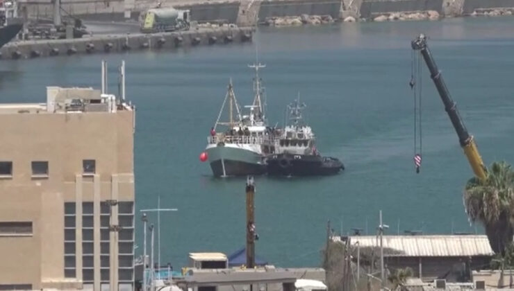 İsrail’in alıkoyduğu Hanzala gemisi, Aşdod Limanı’na ulaştı