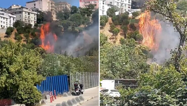 İstanbul Kağıthane’de korkutan yangın: Polis, itfaiye hortumuyla; çevredekiler, damacanayla müdahale etti!