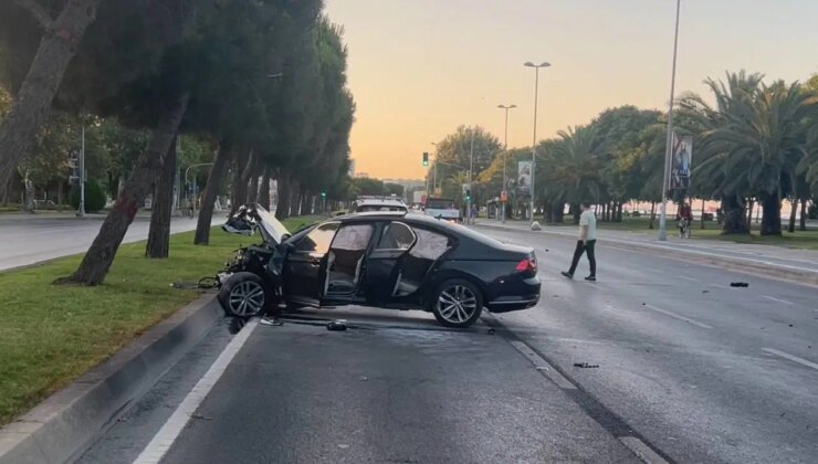 İstanbul’da seyir halindeki iki otomobil çarpıştı: Yaralılar var!