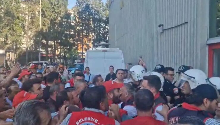 İşten çıkarılan işçiler meclis salonuna girmek isteyince arbede çıktı