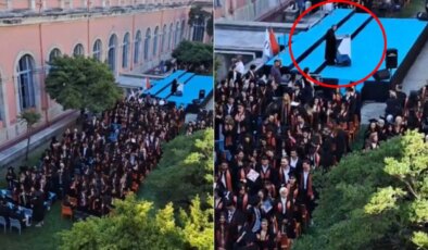 İTÜ’de ‘kayyum rektör protestoları’ sürüyor: Mezuniyet törenine sırtlarını döndüler
