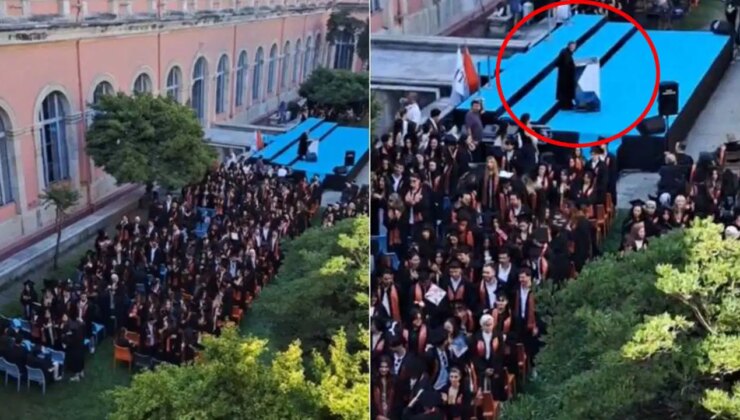 İTÜ’de ‘kayyum rektör protestoları’ sürüyor: Mezuniyet törenine sırtlarını döndüler