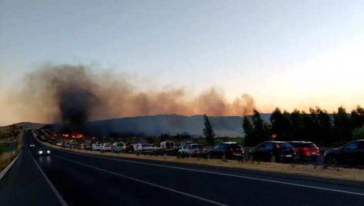 İzmir’deki yangın karayoluna ulaştı!
