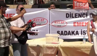 Kadıköy’de eylem yapan emekliler ‘seçim sandığı’ kurdu: Ya geçim ya seçim, yönetemiyorsanız yönetecekler gelsin