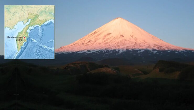 Kamçatka’daki Klyuchevskoy yanardağı depremin ardından faaliyete geçti