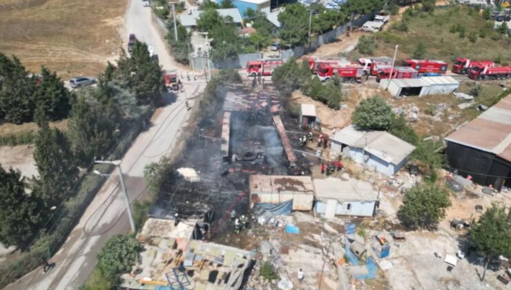 Kocaeli’nde Yediemin otoparkında yangın!