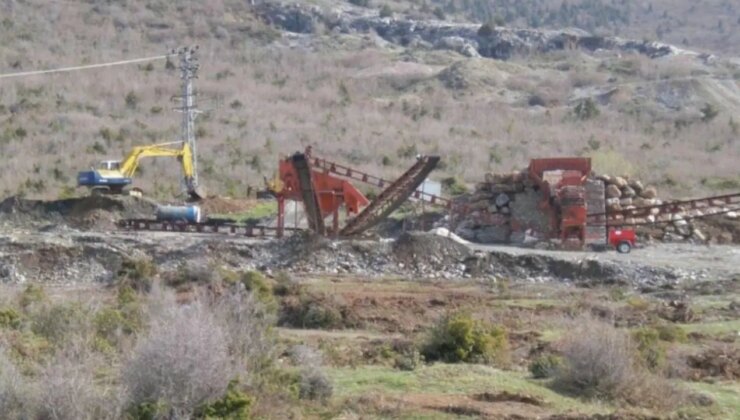 Ladik’teki taş  ocağına tepki