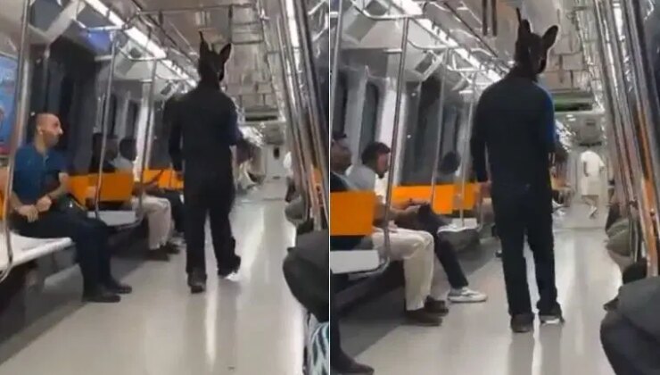 Metroda elinde tüfekle gezdi: İstanbul’da tavşan kostümlü kişi gözaltında!