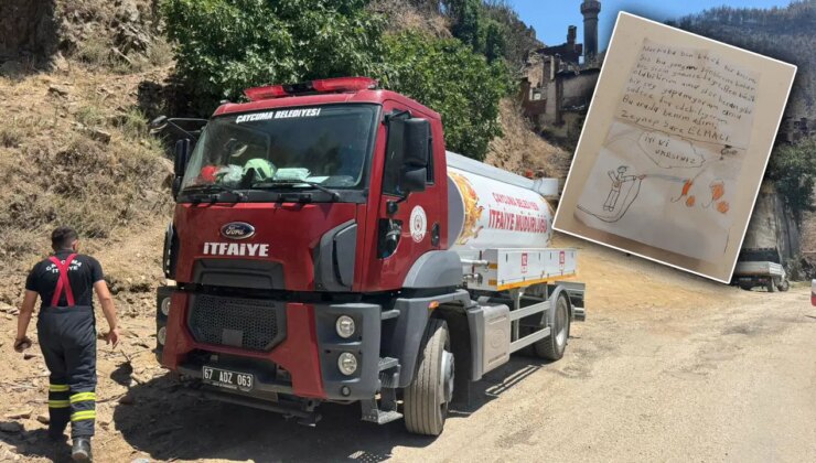 Ödemiş’teki yangın bölgesinde kız çocuğundan itfaiye ekibini duygulandıran not: ‘Küçüğüm, bir şey yapamıyorum ama…’