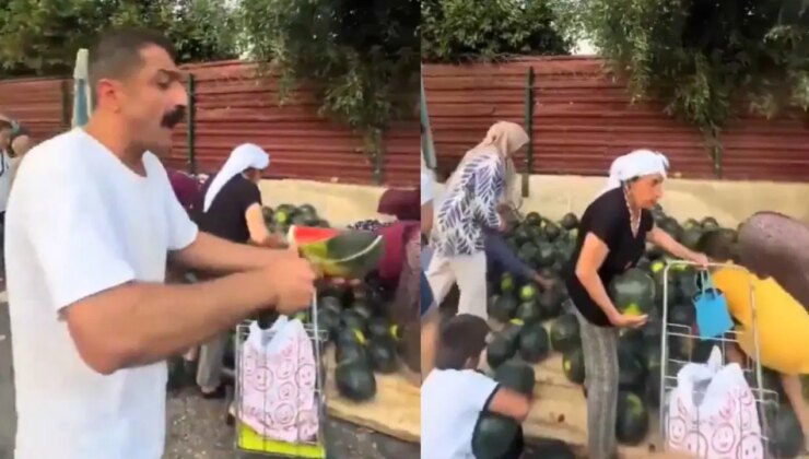 Pazarcı Atatürk için karpuz dağıttı: ‘Helali hoş olsun’