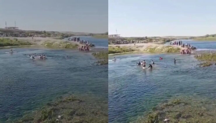 Serinlemek için Fırat Nehri’ne girdiler, boğulmaktan son anda kurtuldular!