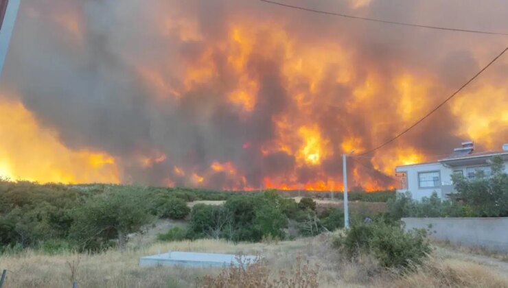 Tekirdağ’daki orman yangını yerleşim alanlarını tehdit ediyor: Valilikten yurttaşlara uyarı!