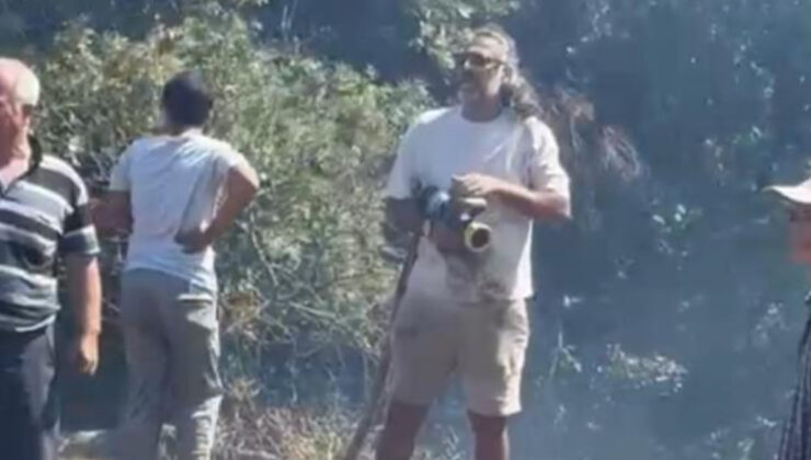 Ünlü oyuncu, Çanakkale’de yangın söndürme çalışmalarına destek verdi