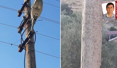 Yangın bölgesi Muğla’da elektrik direkleri çürümüş, yıkılmak üzere… Faciaya davetiye!
