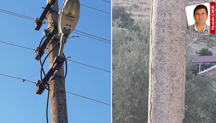 Yangın bölgesi Muğla’da elektrik direkleri çürümüş, yıkılmak üzere… Faciaya davetiye!