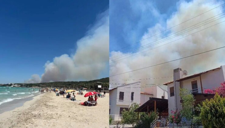 Yangınlar Çeşme’ye sıçradı… Yerleşim yerlerini tehdit ediyor!