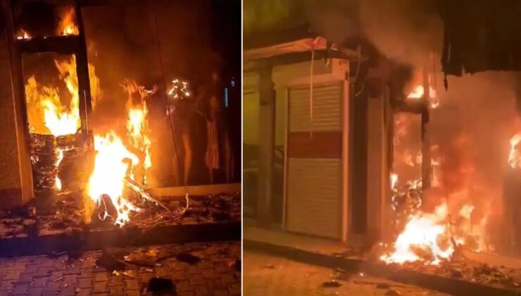 Adıyaman’da giyim mağazasına molotoflu saldırı: İşyeri alev topuna döndü!
