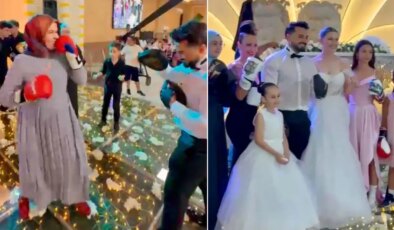 Antalya’da ilginç anlar: Düğün pisti boks ringine döndü!