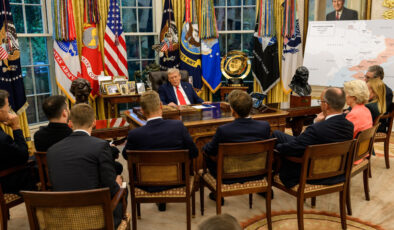 Avrupalı liderler Beyaz Saray’da Trump’ın etrafında toplandı