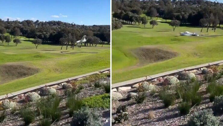 Avustralya’da hafif uçak golf sahasına indi: 2 yaralı