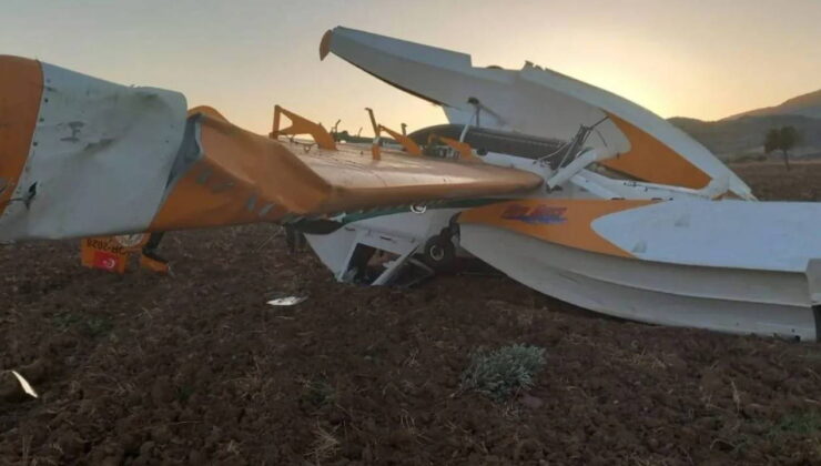 Aydın’daki yangına müdahale eden uçak tepetaklak oldu