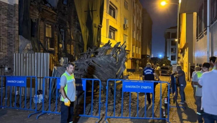 Bakırköy’de metruk binada kısmi çökme oldu