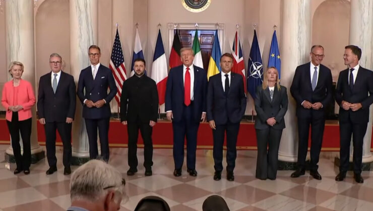 Beyaz Saray’da Avrupalı liderlerle aile fotoğrafı