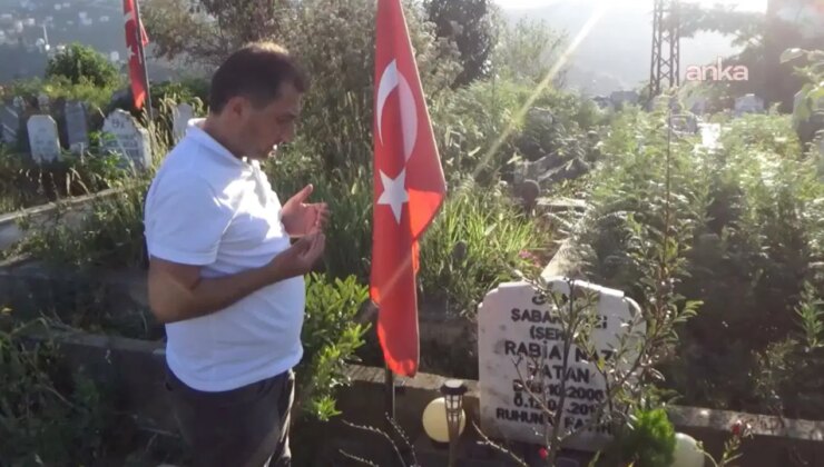 Cezaevinden çıkan Şaban Vatan, kızı Rabia Naz’ın kabrine gitti
