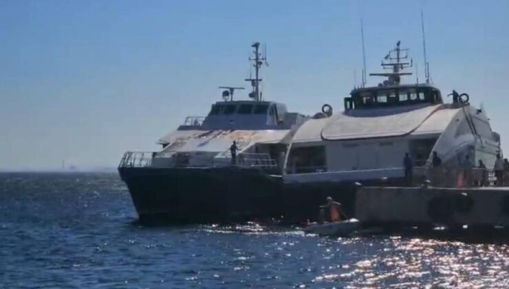 Deniz otobüsü kayalıklara çarptı: Yolcular tahliye edildi