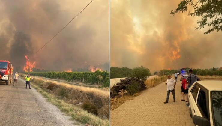 Denizli-Aydın il sınırındaki yangın 4 gündür sürüyor… Alevler köye ulaştı, tahliyeler başladı!