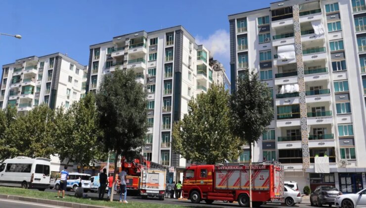 Diyarbakır’da 8 katlı binada yangın: 3 itfaiye eri dumandan etkilendi