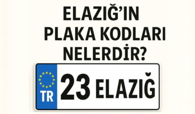 Elazığ’ın plaka kodu ne? Elazığ’ın plaka numarası kaç? Elazığ ve ilçelerinin plaka harfleri…