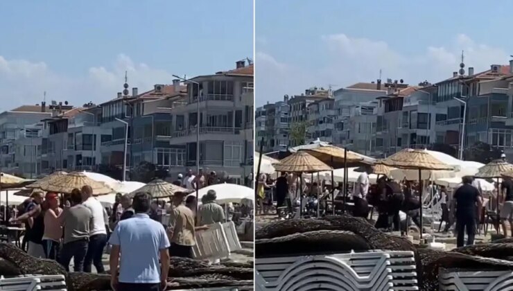 Halk plajında para topladılar: Zabıta baskınında arbede çıktı!