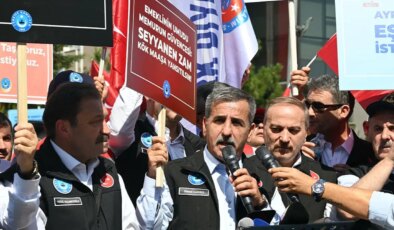 İş bırakan memurlar Hazine ve Maliye Bakanlığı’nın önünde: ‘Tesis edenin alnını karışlarım’
