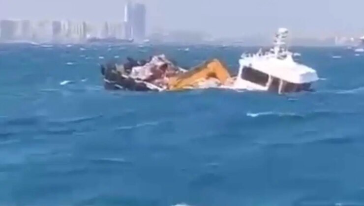 İstanbul’da kuvvetli fırtınada gemi battı: 4 kişi kurtarıldı