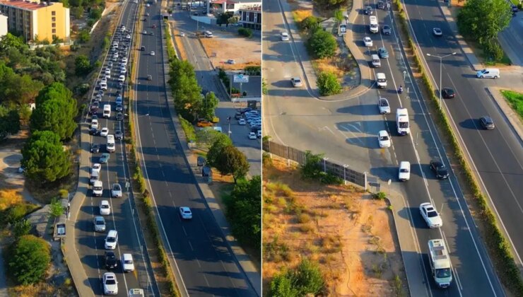 Muğla’da hayat koridoru havadan görüntülendi