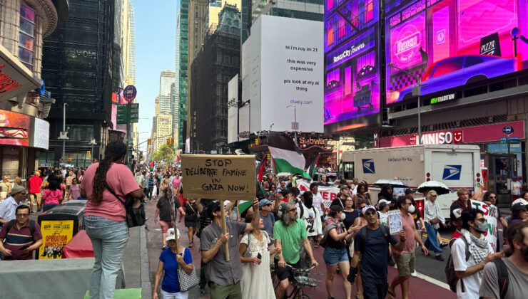 New York’ta İsrail protestosu: On binlerce kişi Gazze için yürüdü